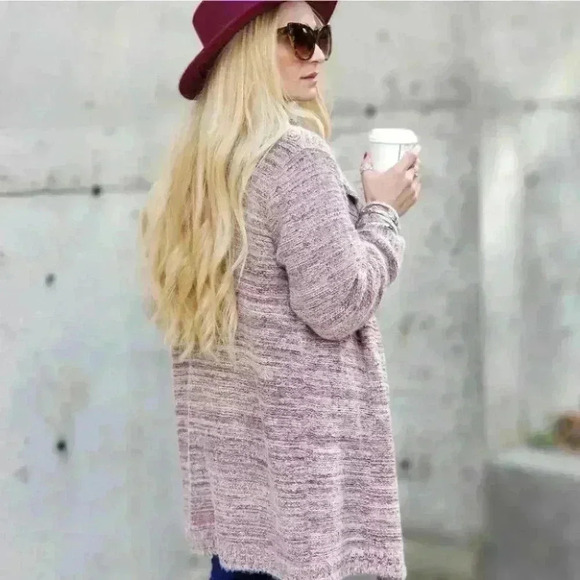 JENNIFER Soft Fuzzy Cardigan - Rose - Picture 3 of 5